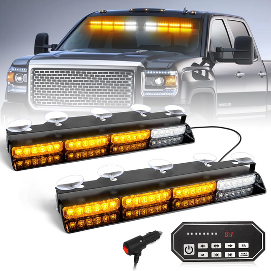 Emergency Strobe Light Bar Controller – 2 x 16.8-inch Amber Safety Light