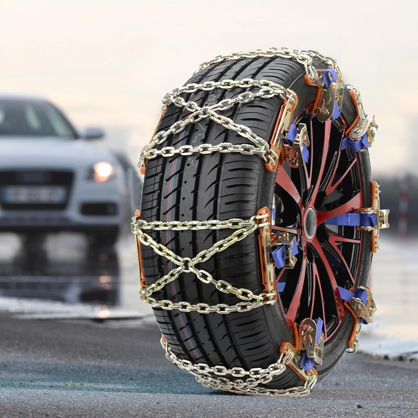 Car Tire Anti-Skid Chains – Heavy-Duty Snow & Mud Traction Chains for Winter Driving