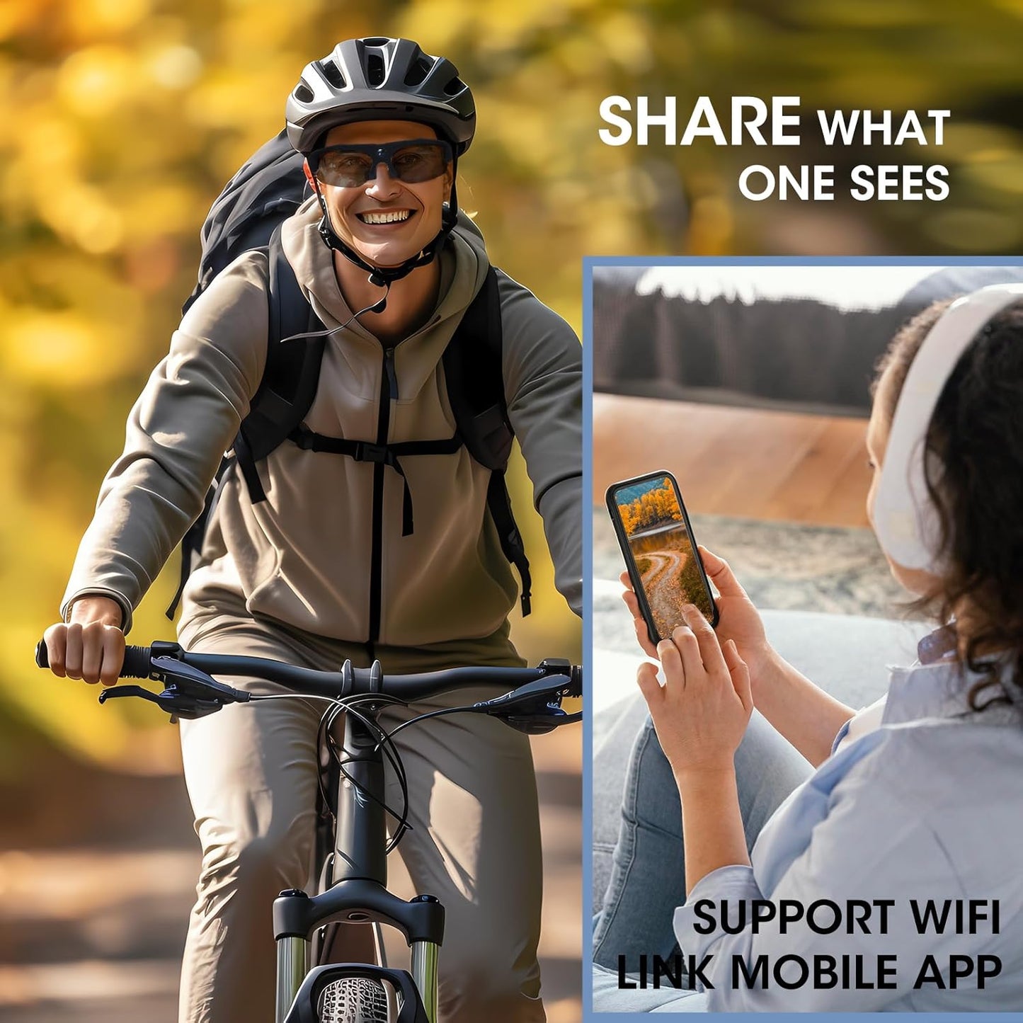 Sport Camera Sunglasses with WiFi – 64GB Included