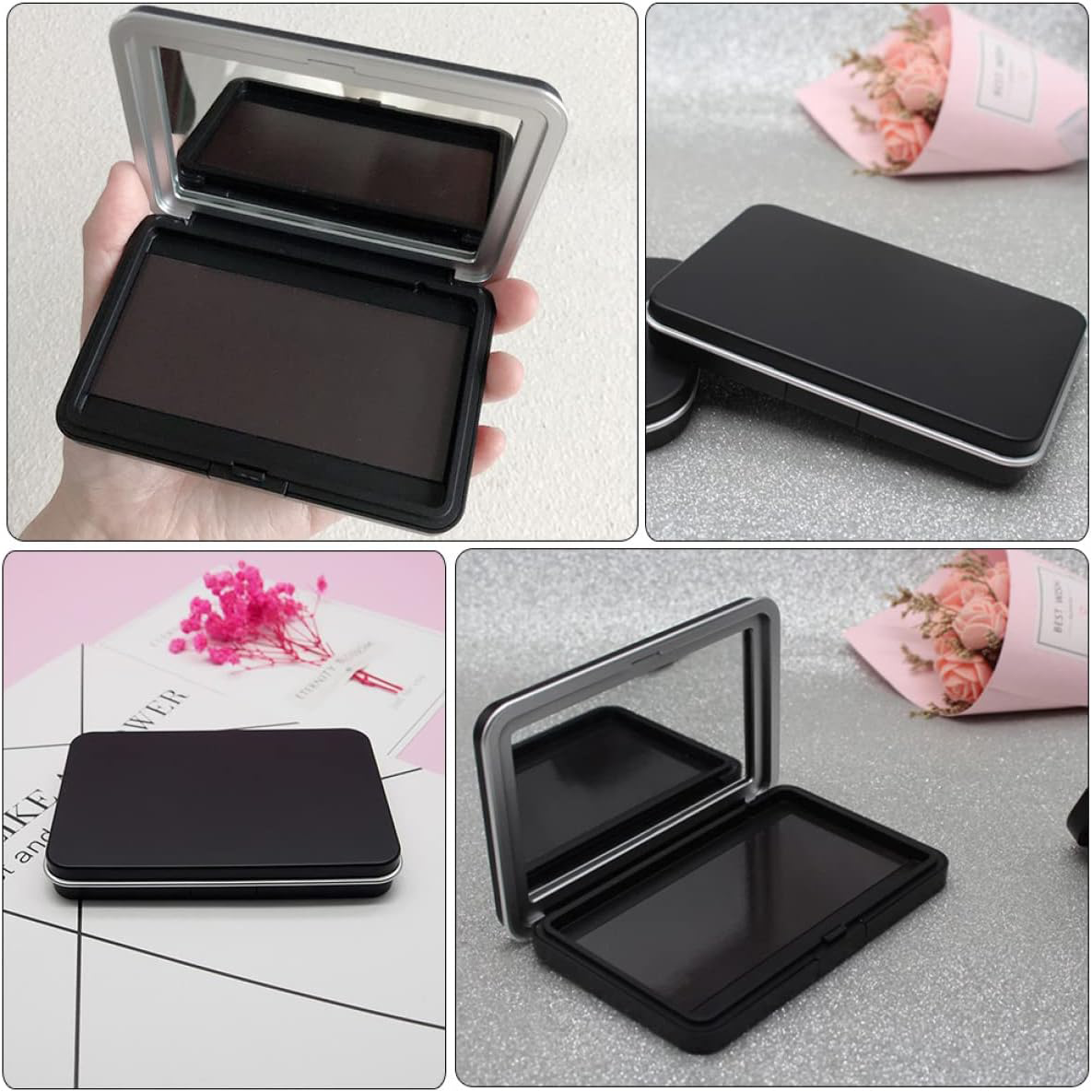 Empty Makeup Container Set – Portable Refillable Eyeshadow, Blush & Lipstick Storage Box