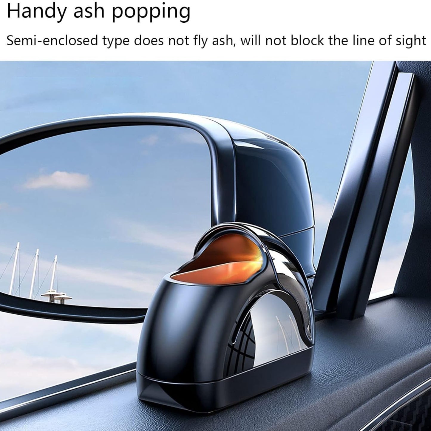 Car Ashtray with LED Light – Premium Anti-Ash Design for Car & Home