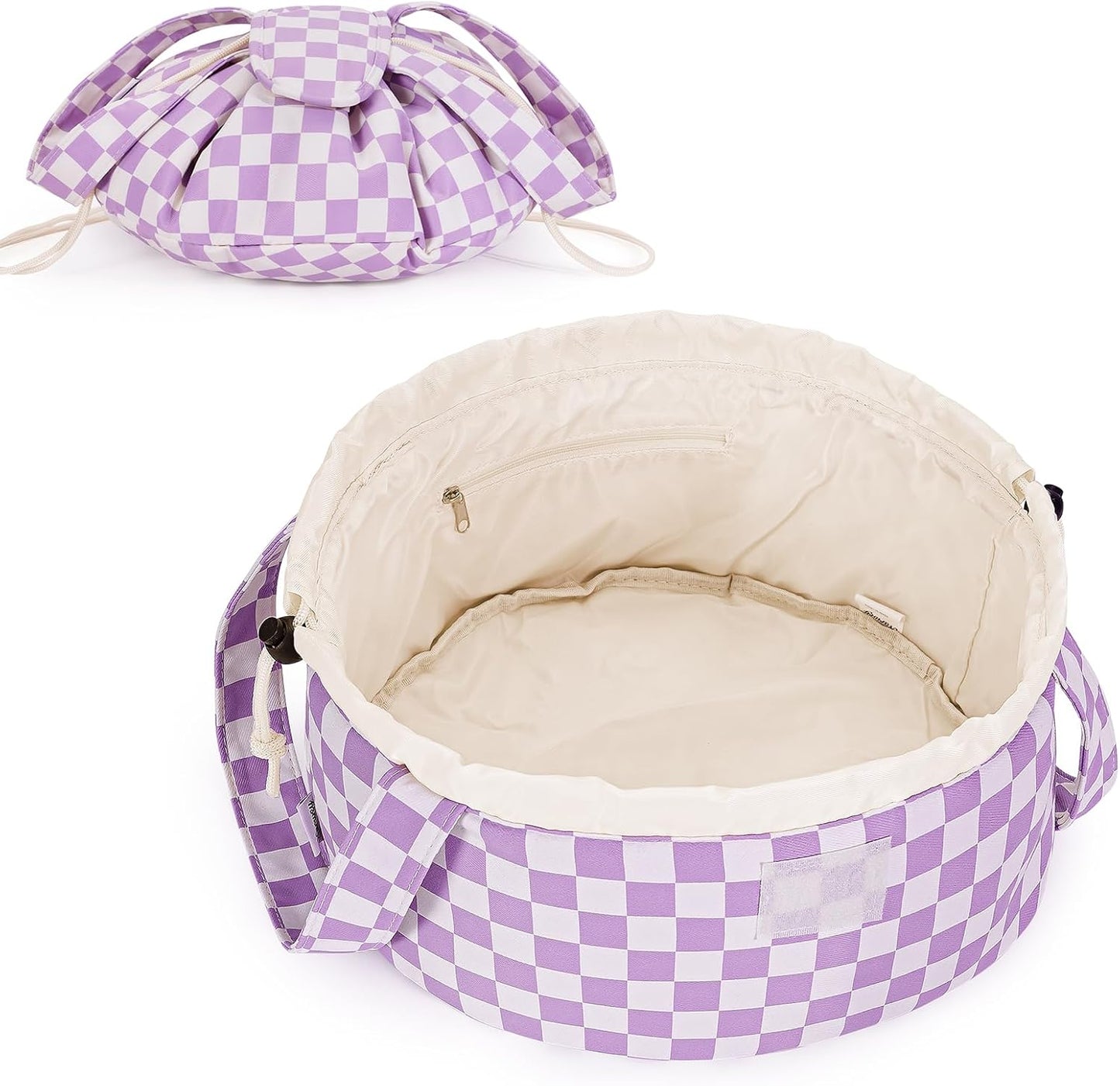 Drawstring Bucket Makeup Bag – Large Capacity Cosmetic Organizer for Toiletries & Travel