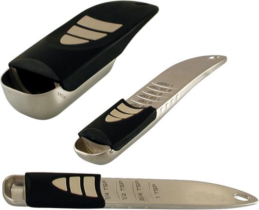 Cook’s Pro Adjust-A-Measure Set, 3-Piece, Satin,Black and Silver