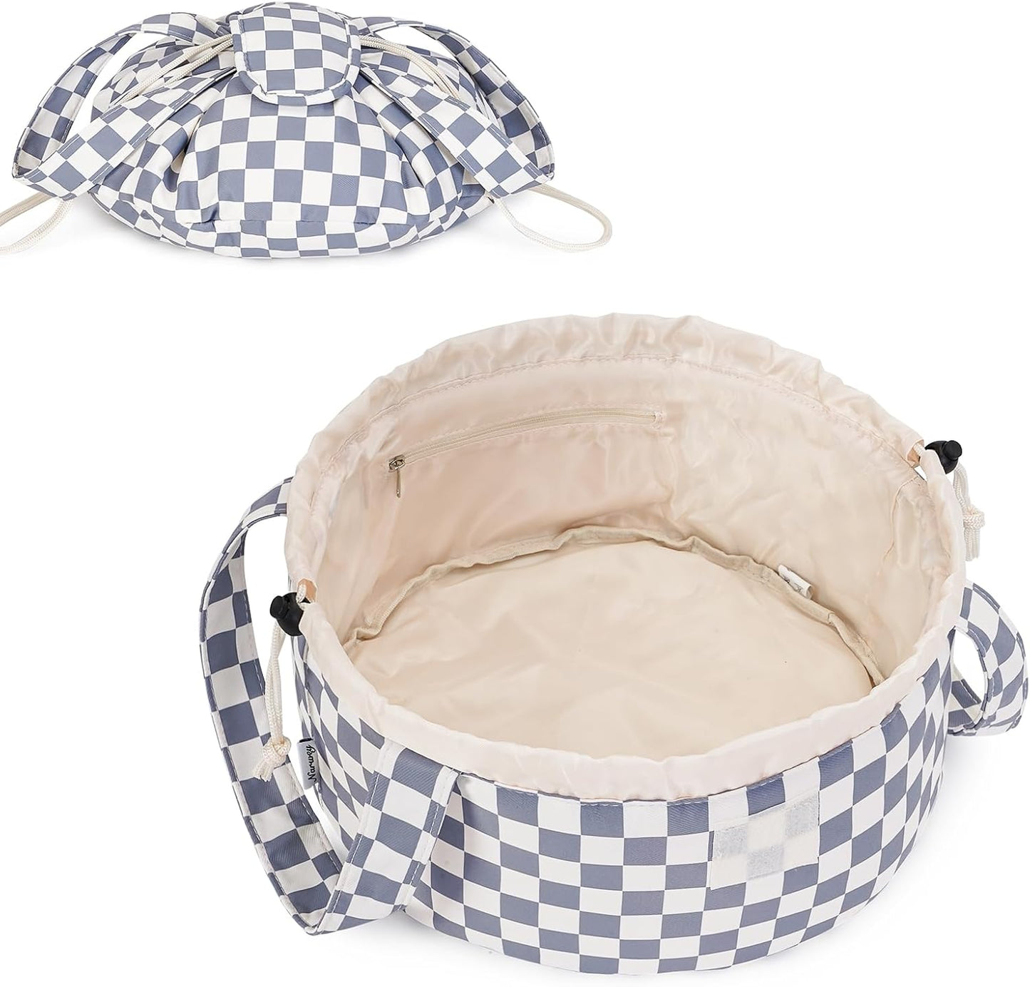 Drawstring Bucket Makeup Bag – Large Capacity Cosmetic Organizer for Toiletries & Travel