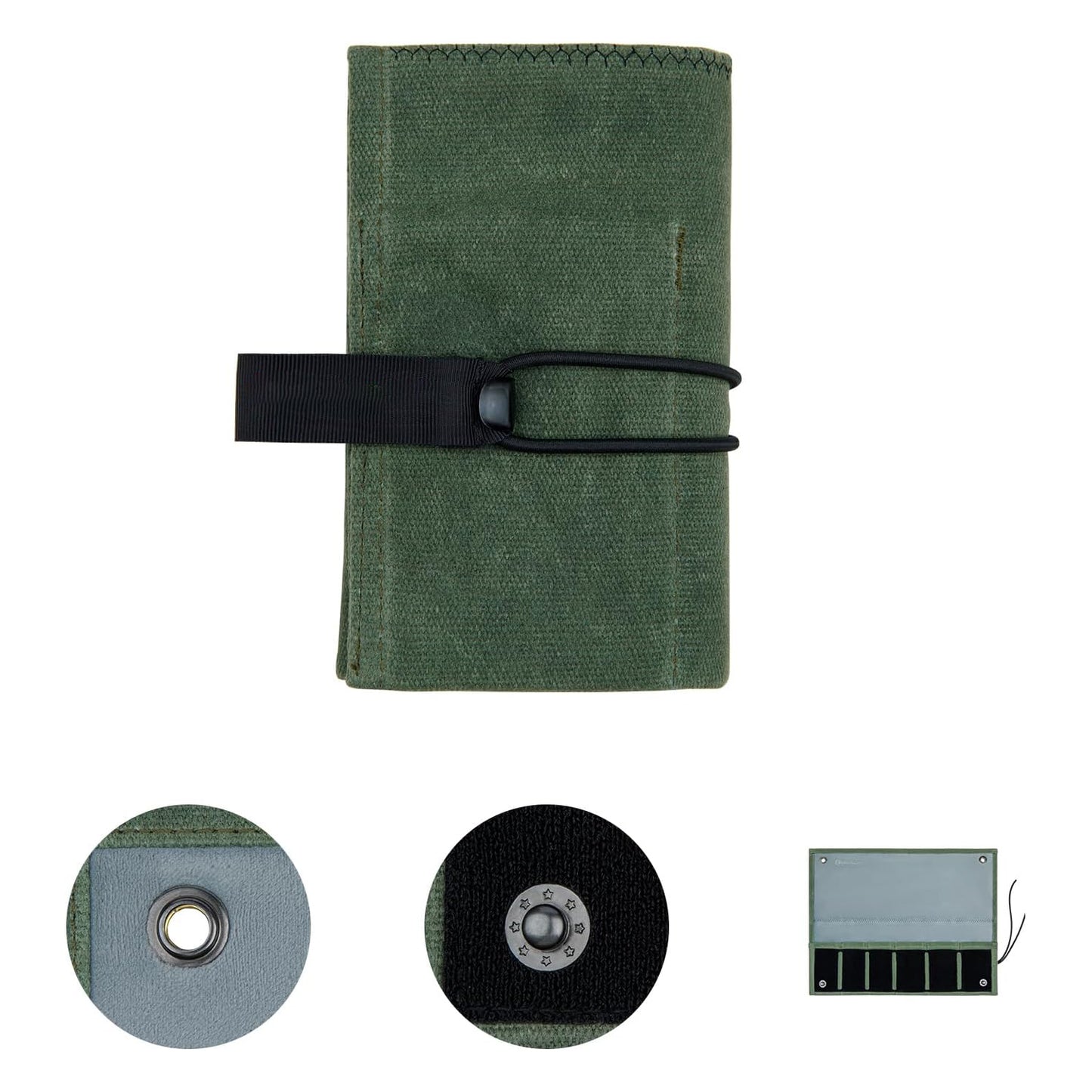 Mini Tactical EDC Pouch – Multi-Function Flashlight & Knife Storage Roll with 6 Slots