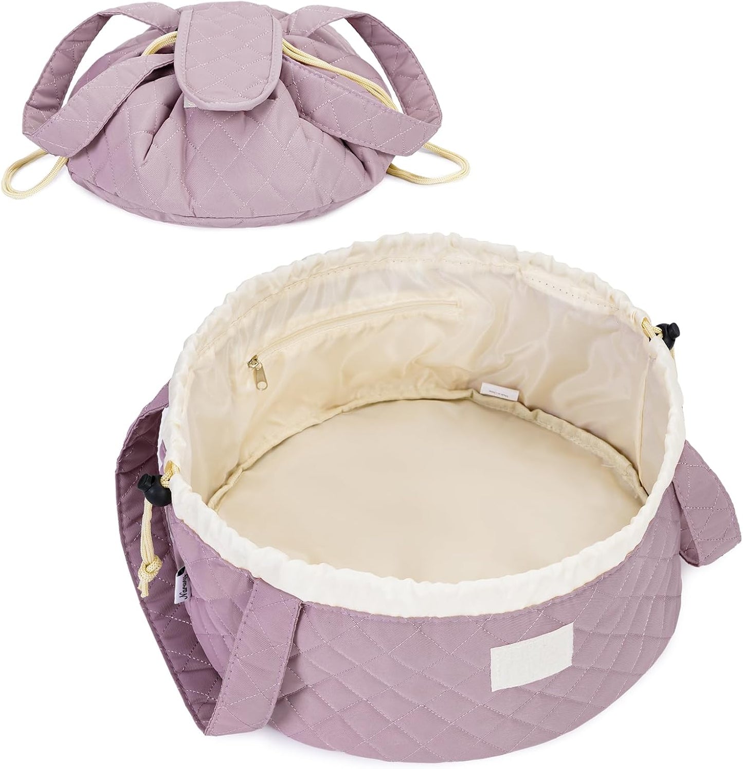 Drawstring Bucket Makeup Bag – Large Capacity Cosmetic Organizer for Toiletries & Travel