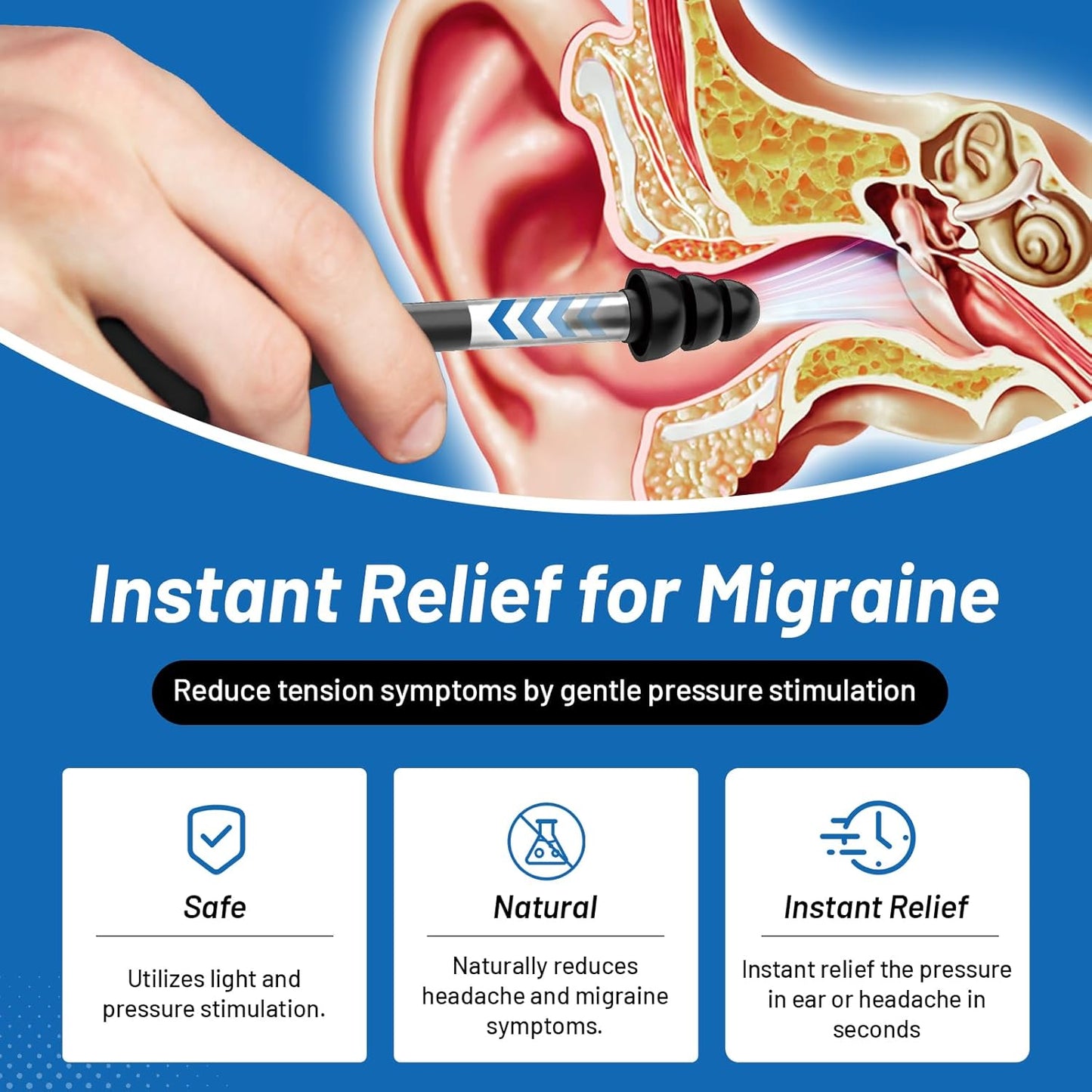 Ear Pressure Relief Device – Natural Comfort for Ear Pressure, Migraines & Tinnitus