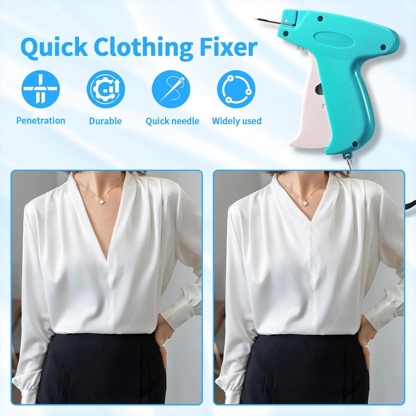 Quick Sewing Tag Gun – Mini Hemming Tool with 2000 Fasteners