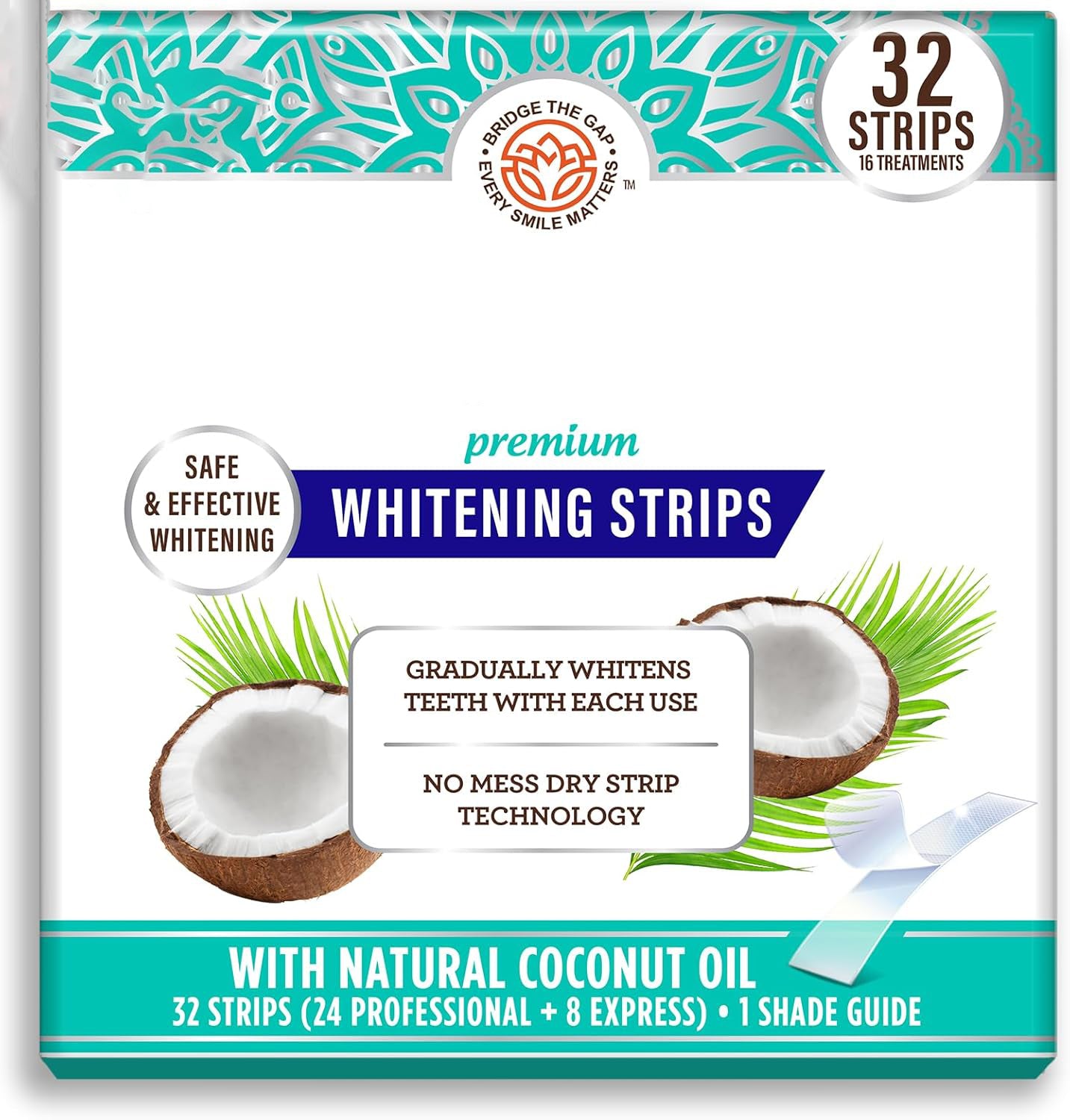 Teeth Whitening Strips – 7-Day Treatment with Non-Slip Dry Strip Technology