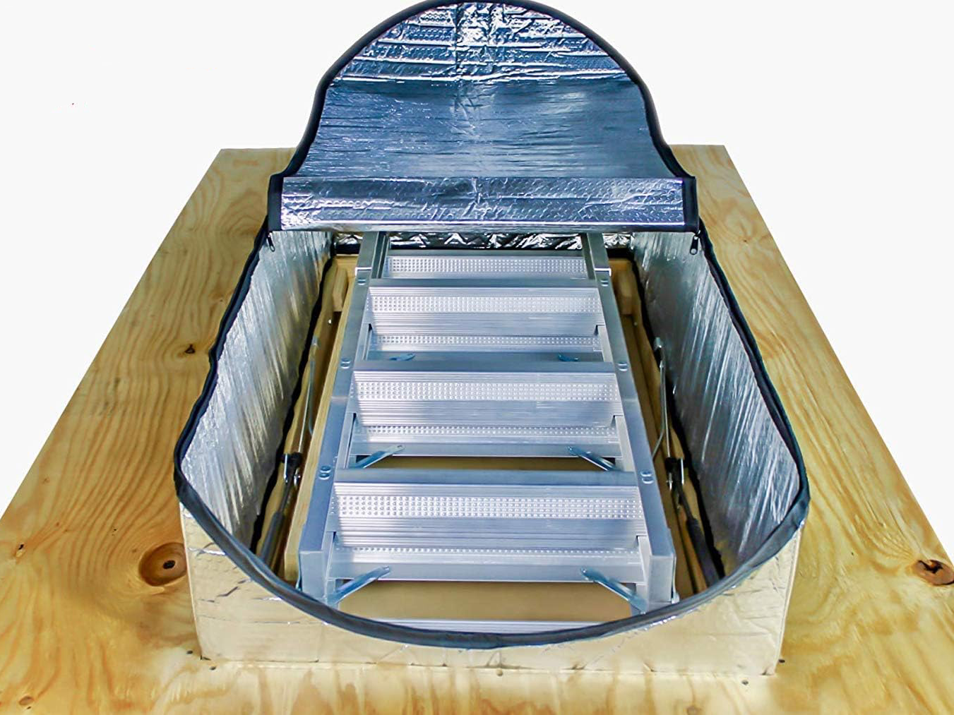 Attic Stairway Insulation Cover – Energy-Saving Aluminum Tent with Easy Access Zipper (25" x 54" x 11")