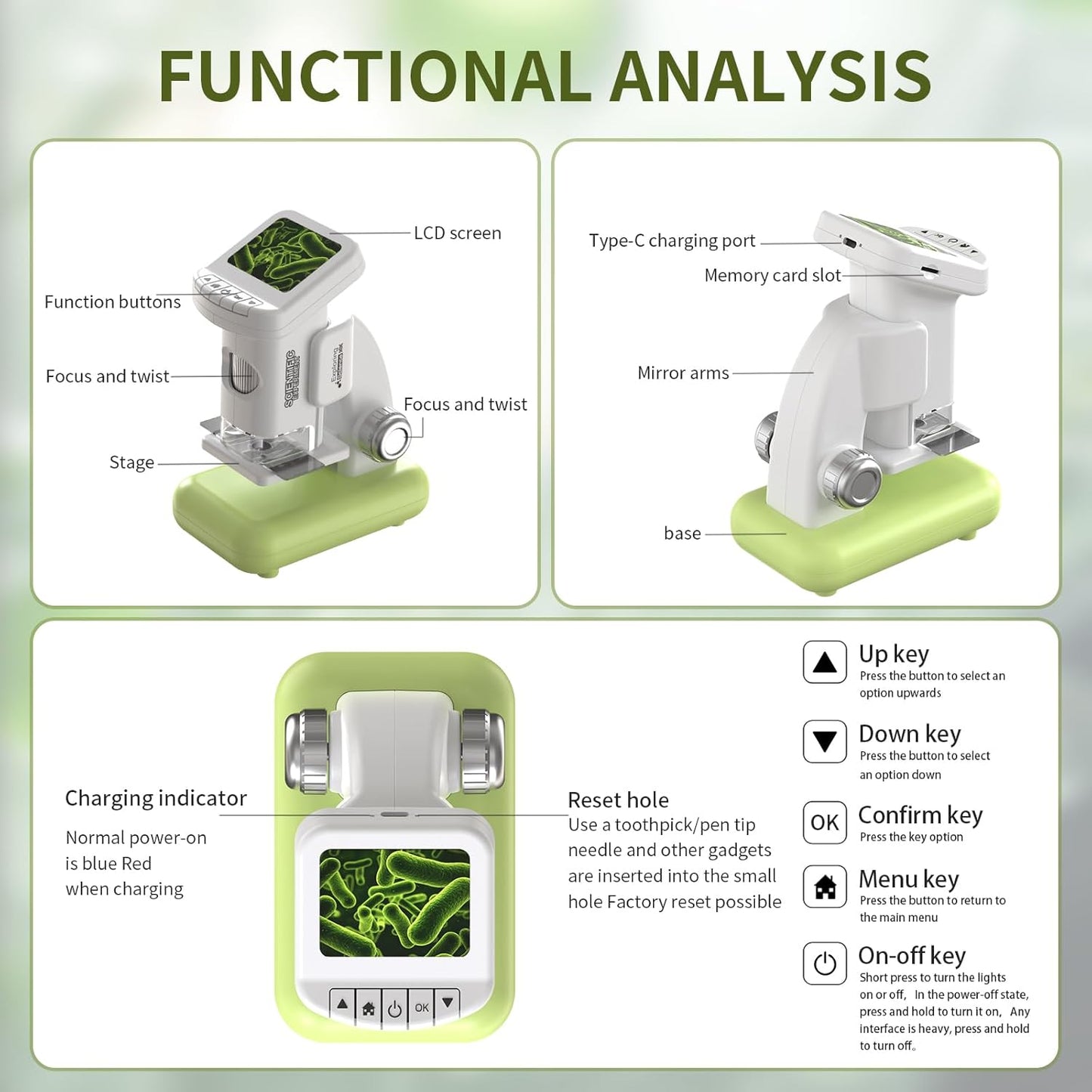 1200X Kids Microscope – STEM Digital Science Kit with 2" LCD Screen