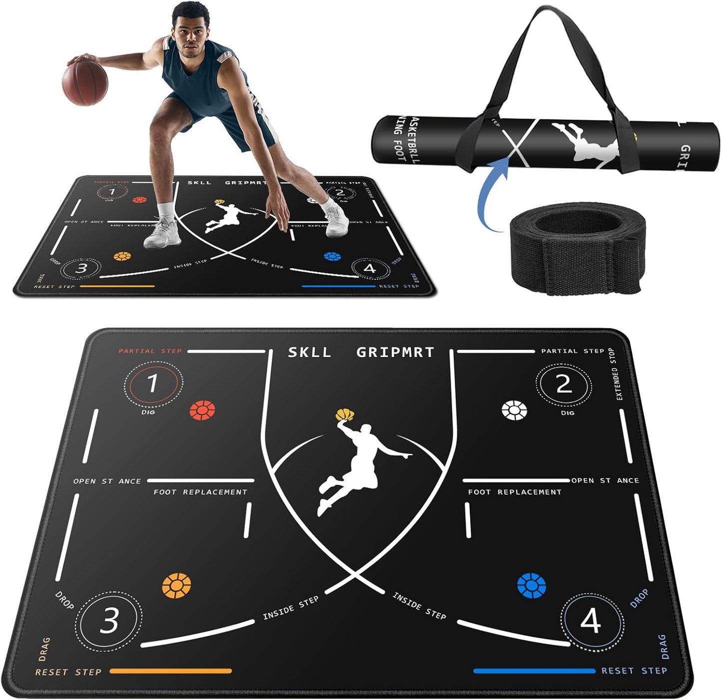 Portable Basketball Footwork Training Mat – Agility and Coordination Mat for All Skill Levels