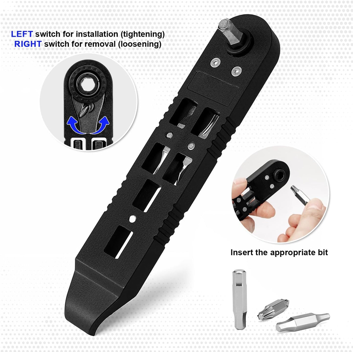 Bicycle Tire Lever Tool Set – 14-in-1 Portable Bike Multi-Tool with Mini Ratchet Wrench, Tire Levers