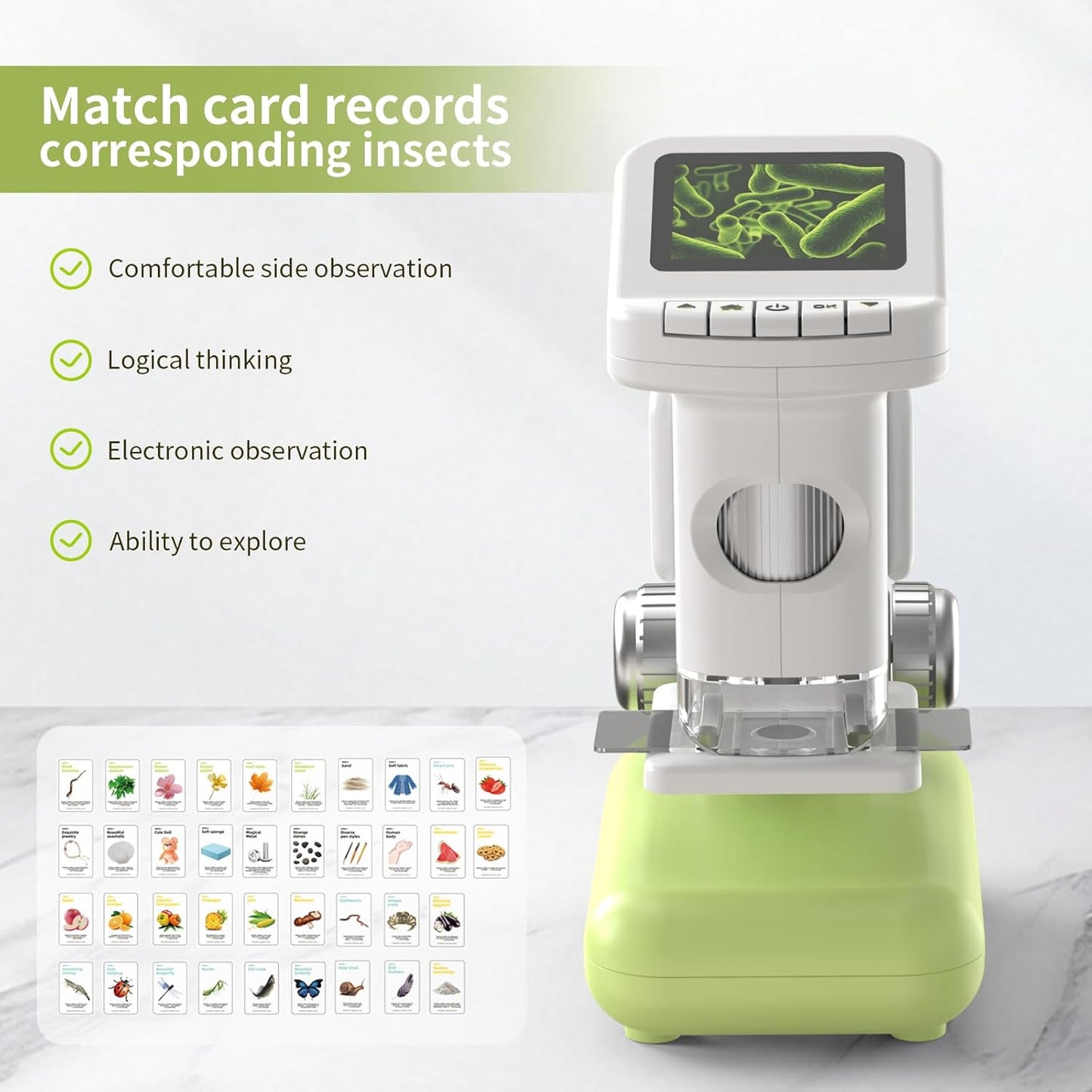 1200X Kids Microscope – STEM Digital Science Kit with 2" LCD Screen