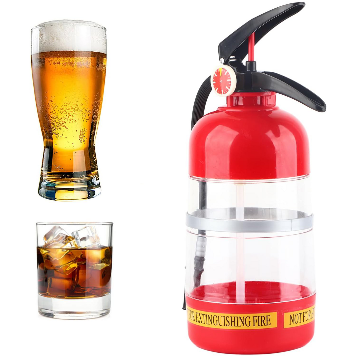 Fire Extinguisher-Shaped Alcohol Dispenser – 2L Pump for Beer, Whiskey, Wine, and More