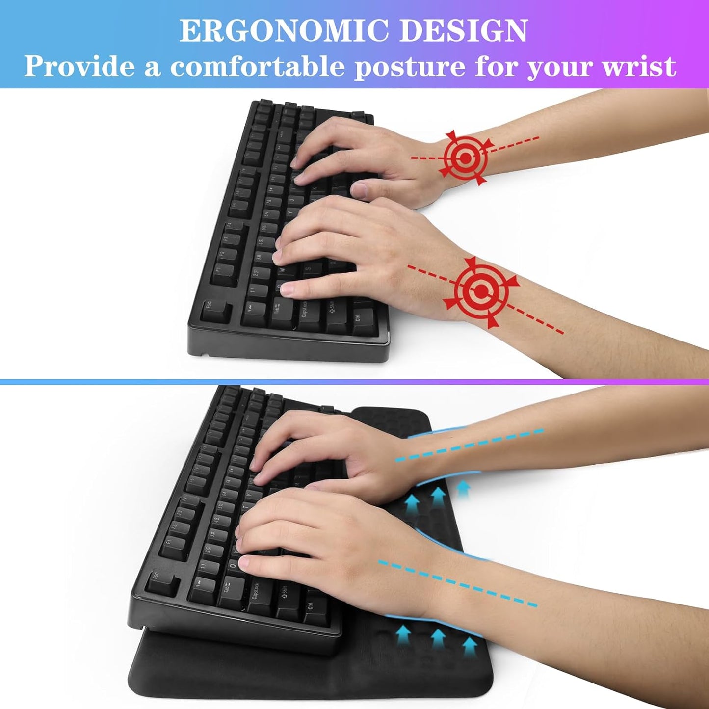 Ergonomic Keyboard Stand with Wrist Rest – Adjustable Typing Support for Home & Office