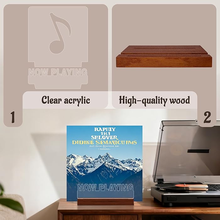 Glowing Vinyl Record Display Stand |LED Light Album Display Stand