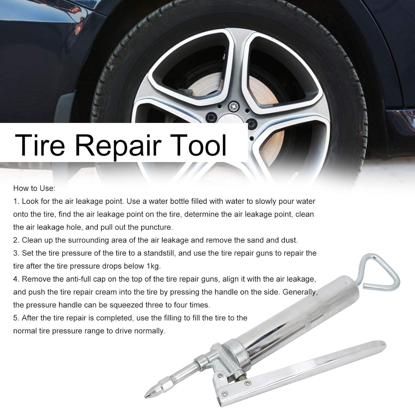 Tire Repair Gun Car Tire Quick Repair Set Internal Rubber Strip Emergency Tool-