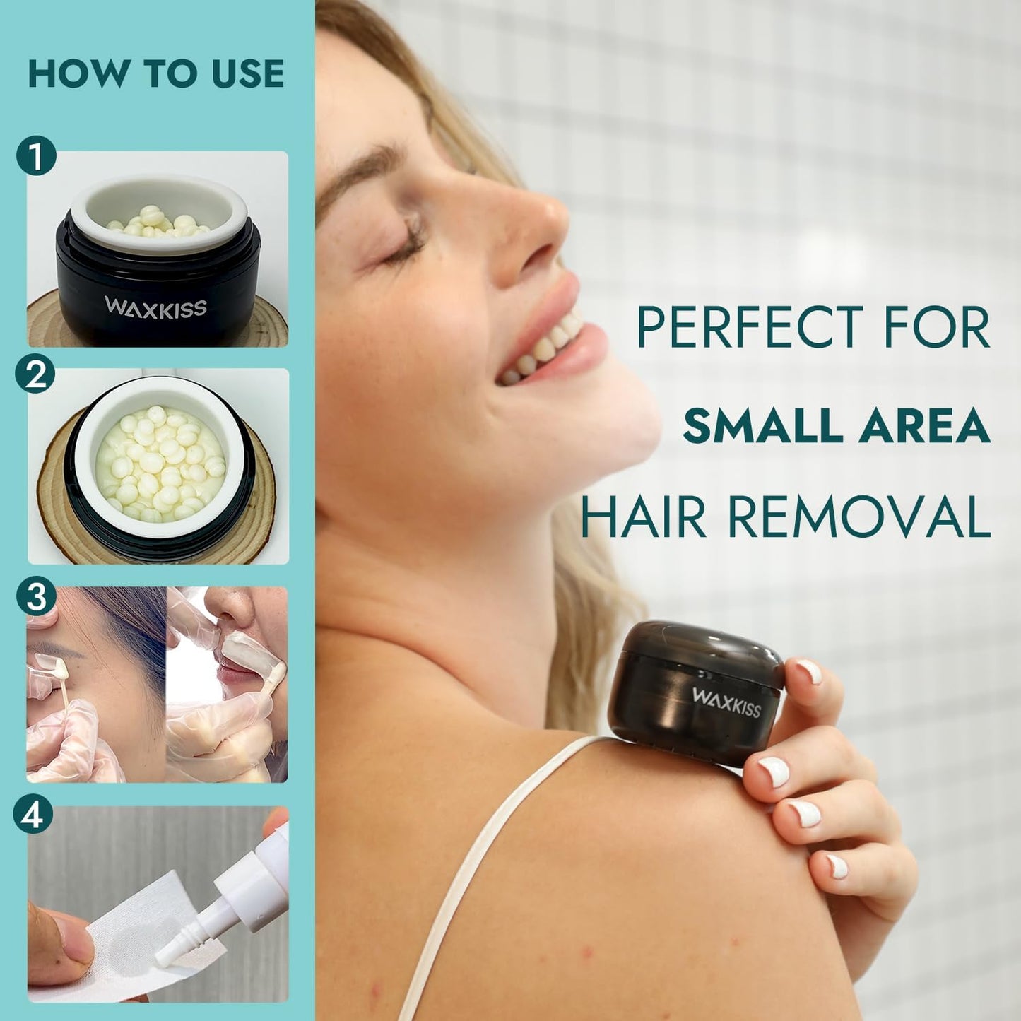 Mini Facial Hair Wax Heater Kit – 10 Wax Beads & Portable Hair Removal Set