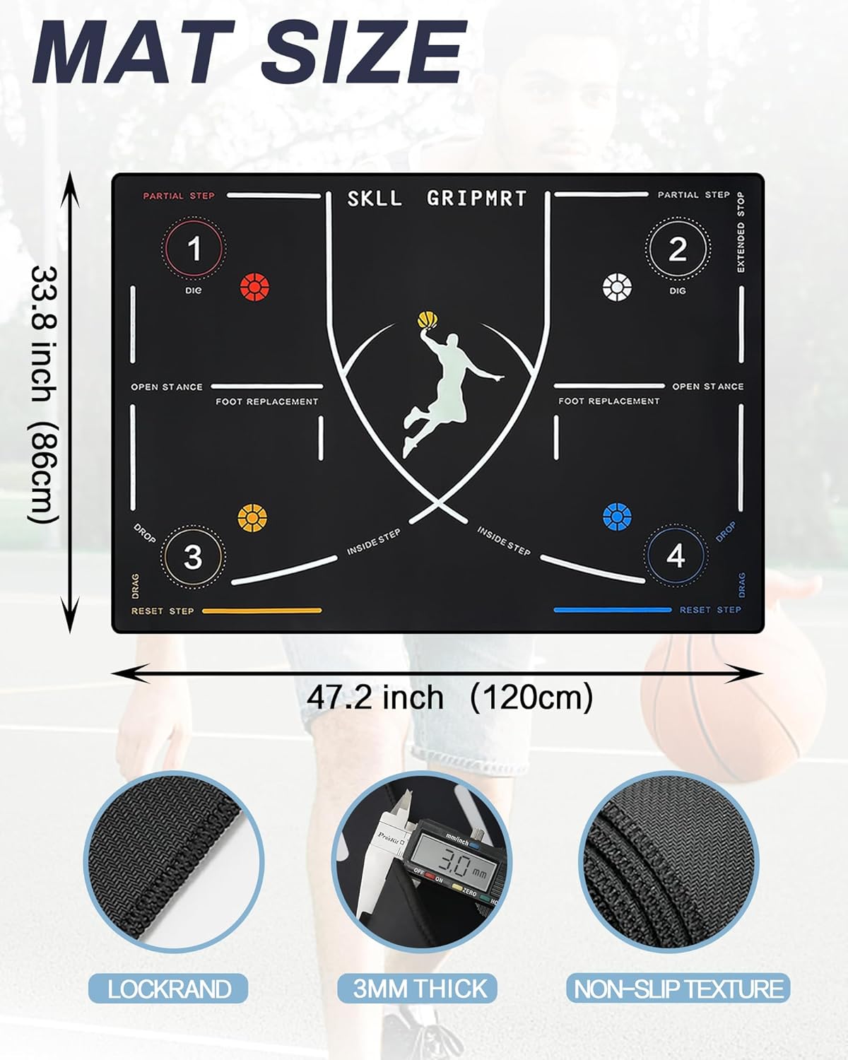 Portable Basketball Footwork Training Mat – Agility and Coordination Mat for All Skill Levels