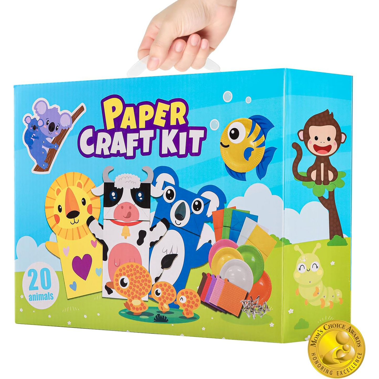 Animal Arts & Crafts Kit for Kids 4-6 – All-Inclusive Craft Box with Paper Plates & Puppets
