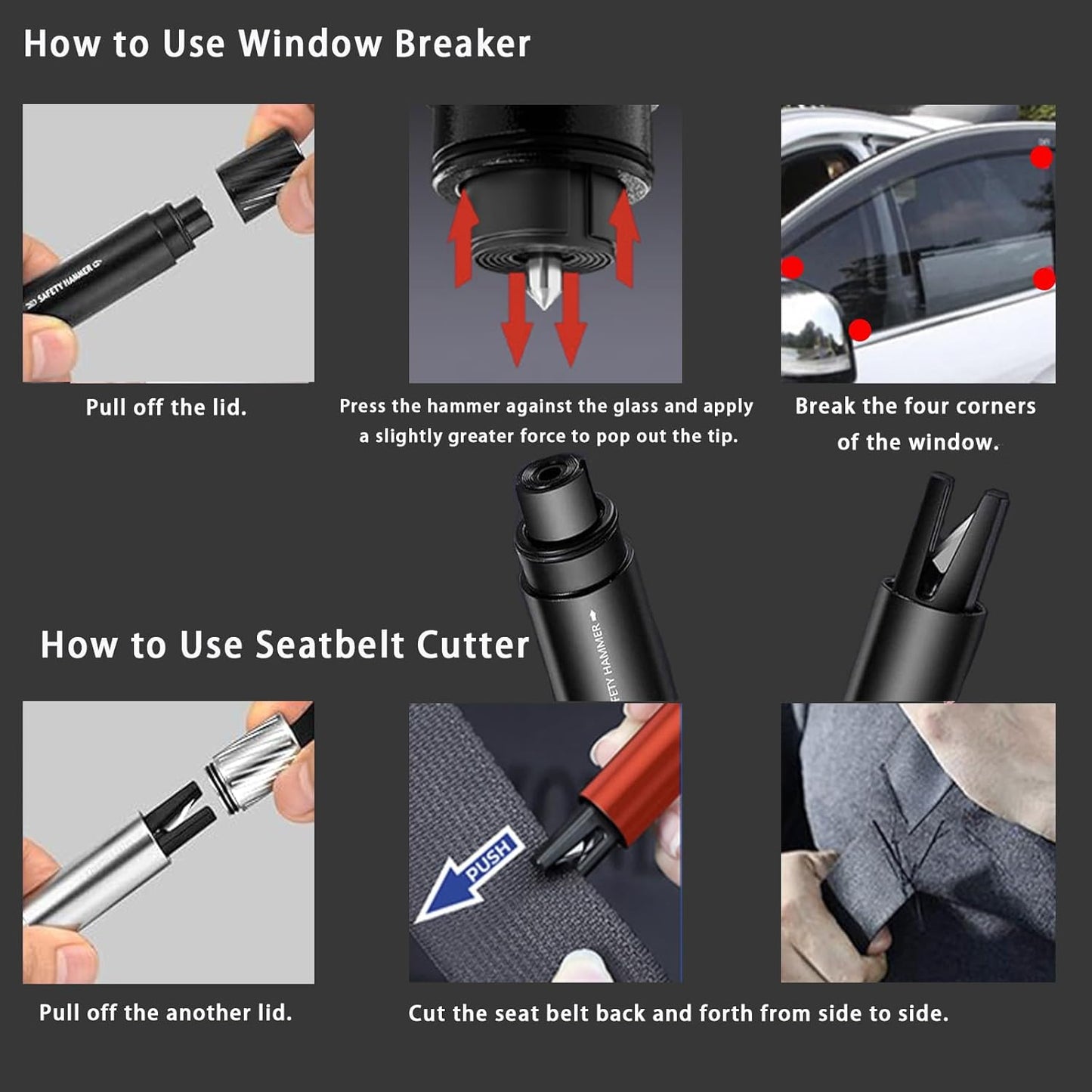 Car Emergency Escape Tool | Window Breaker & Seatbelt Cutter
