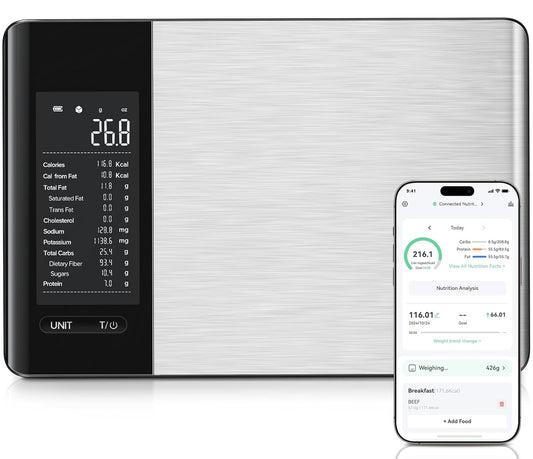 Smart Digital Kitchen Food Scale with Nutrition Calculator