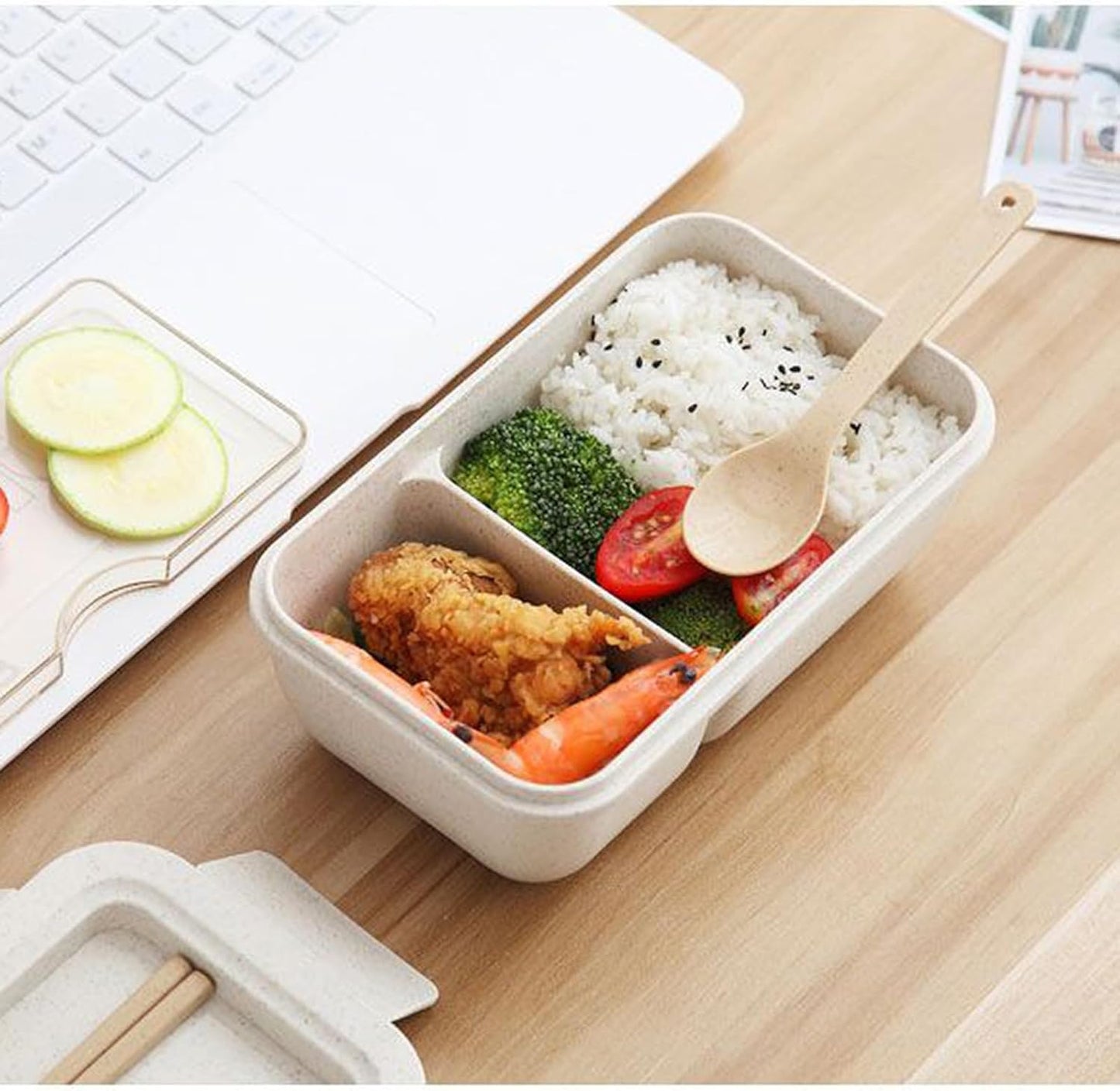 1-Tier Lunch Box with Cutlery – 850ml Large Capacity Bento Box for Adults & Kids
