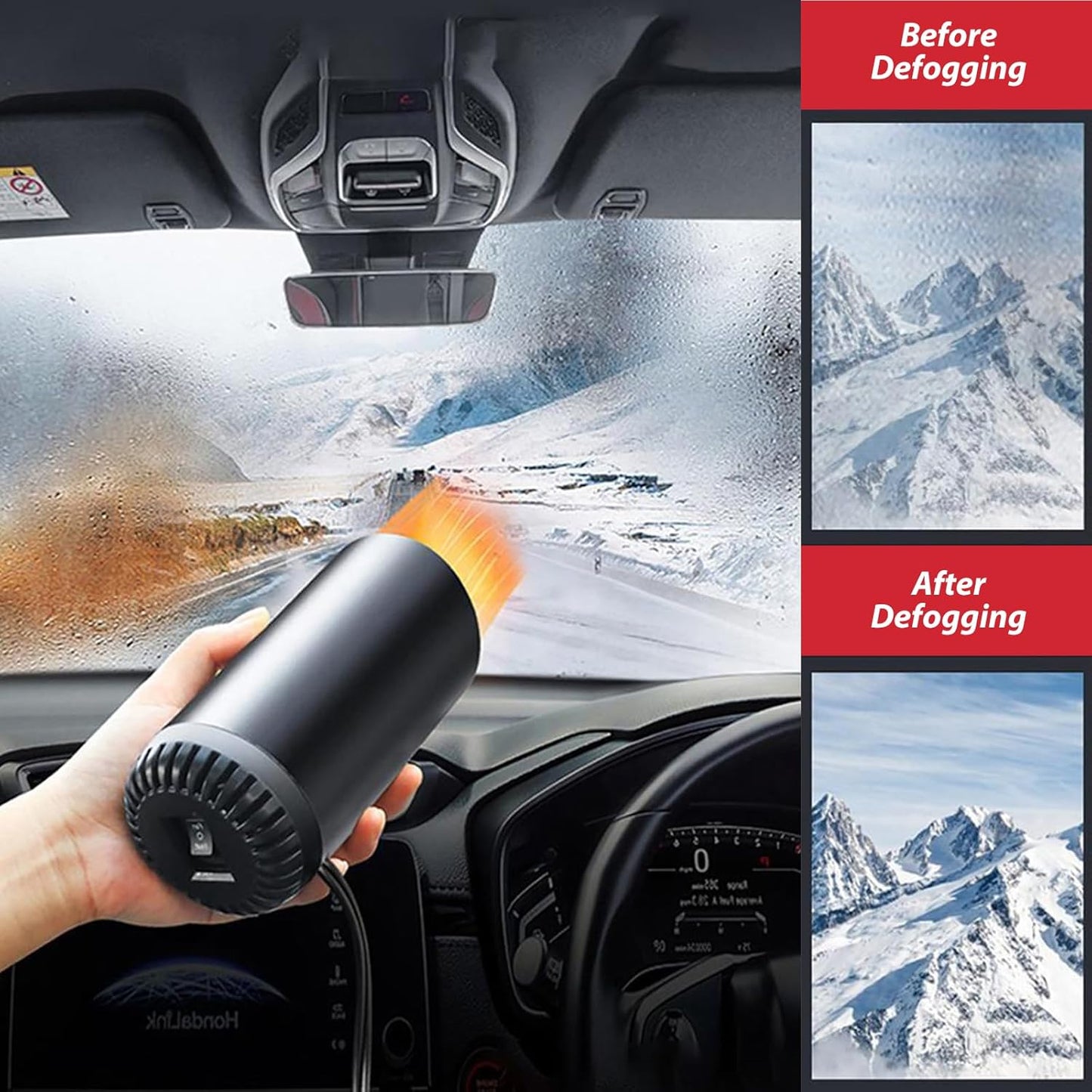 12V Portable Car Heater & Defroster – 2-in-1 Heating and Cooling, Quick Defrost