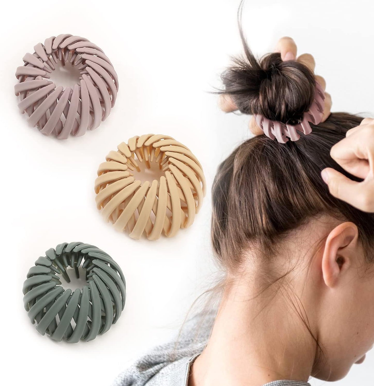 3-Piece Retro Bird’s Nest Hair Clip Set – Stylish and Flexible Hairpins for Elegant Hairstyles