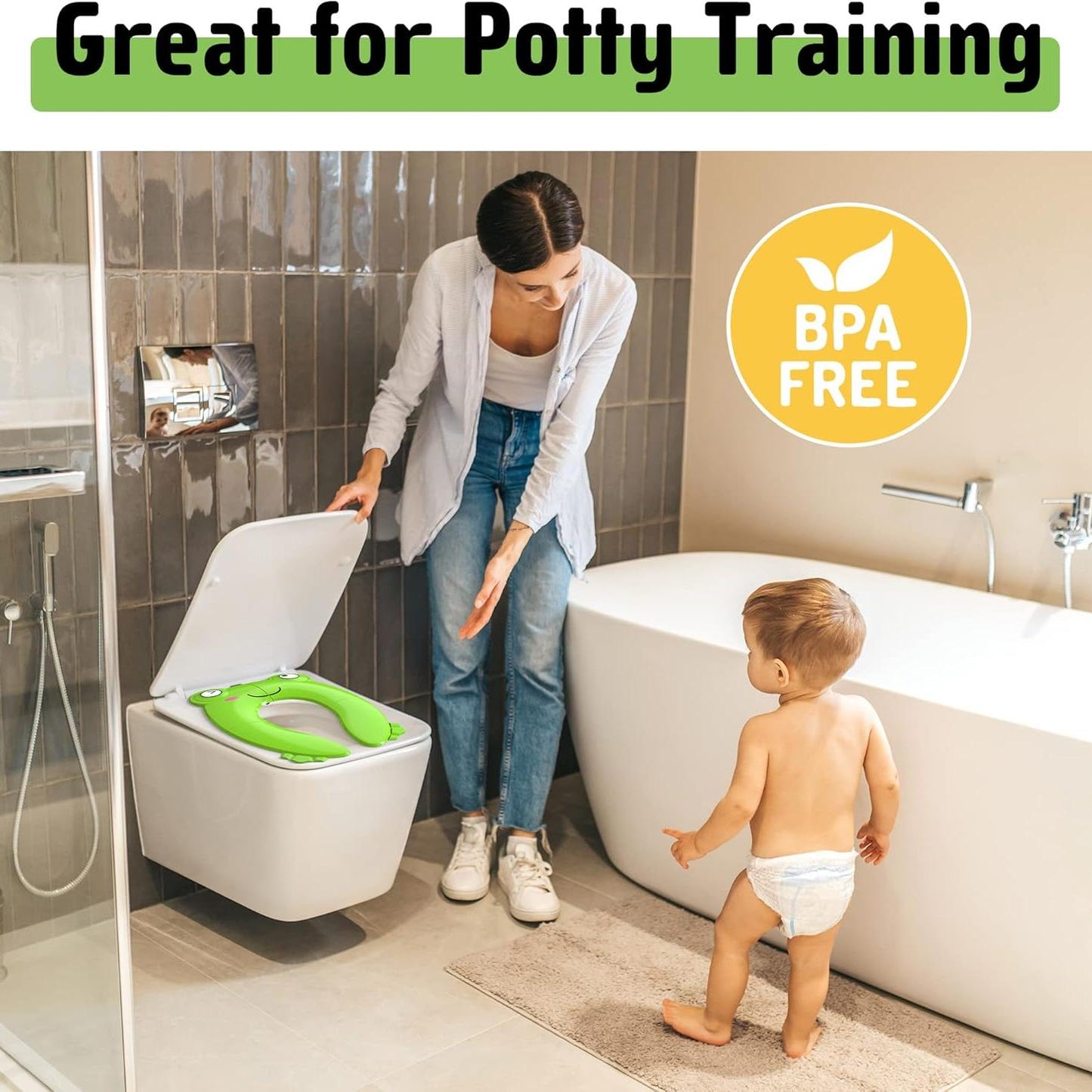 Portable Toddler Potty Seat – Foldable Anti-Slip Toilet Training Seat