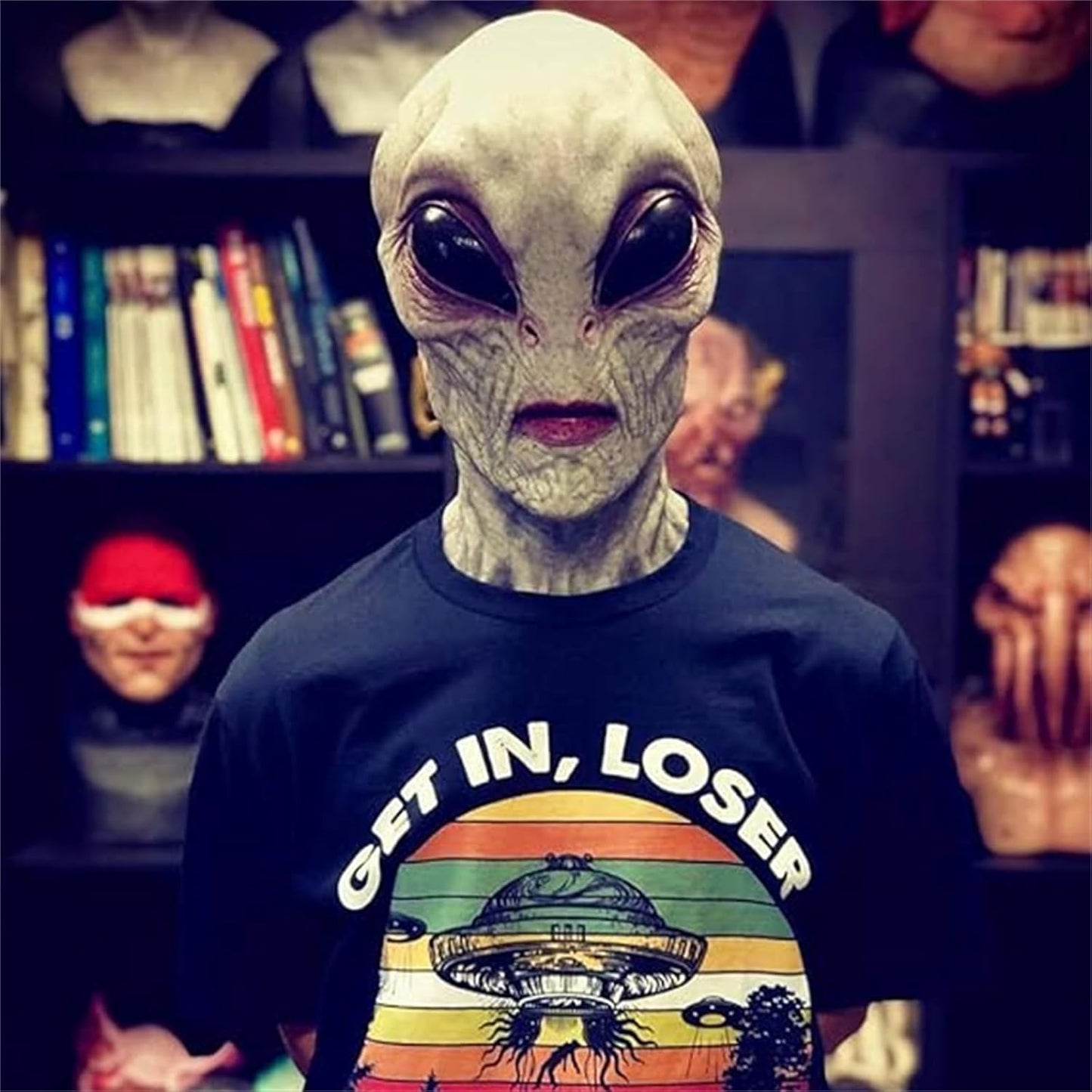 Alien Latex Mask – Realistic Full Head Funny Halloween Costume Accessory
