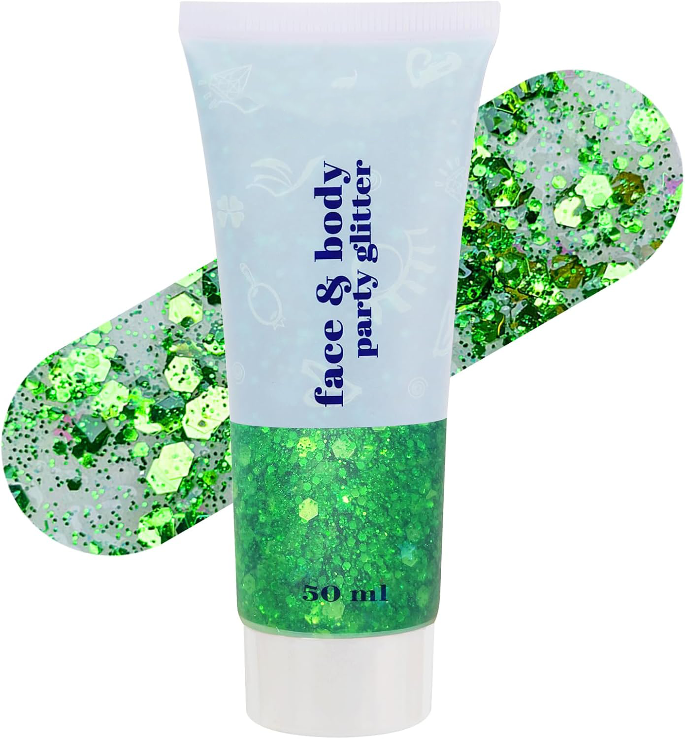 White Body Glitter Gel – Sparkling Festival & Party Accessory