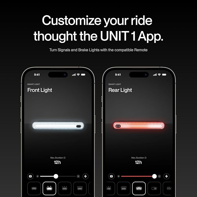 Smart Wireless LED Bike Lights – Front, Rear, Turn & Brake Compatible with App Control