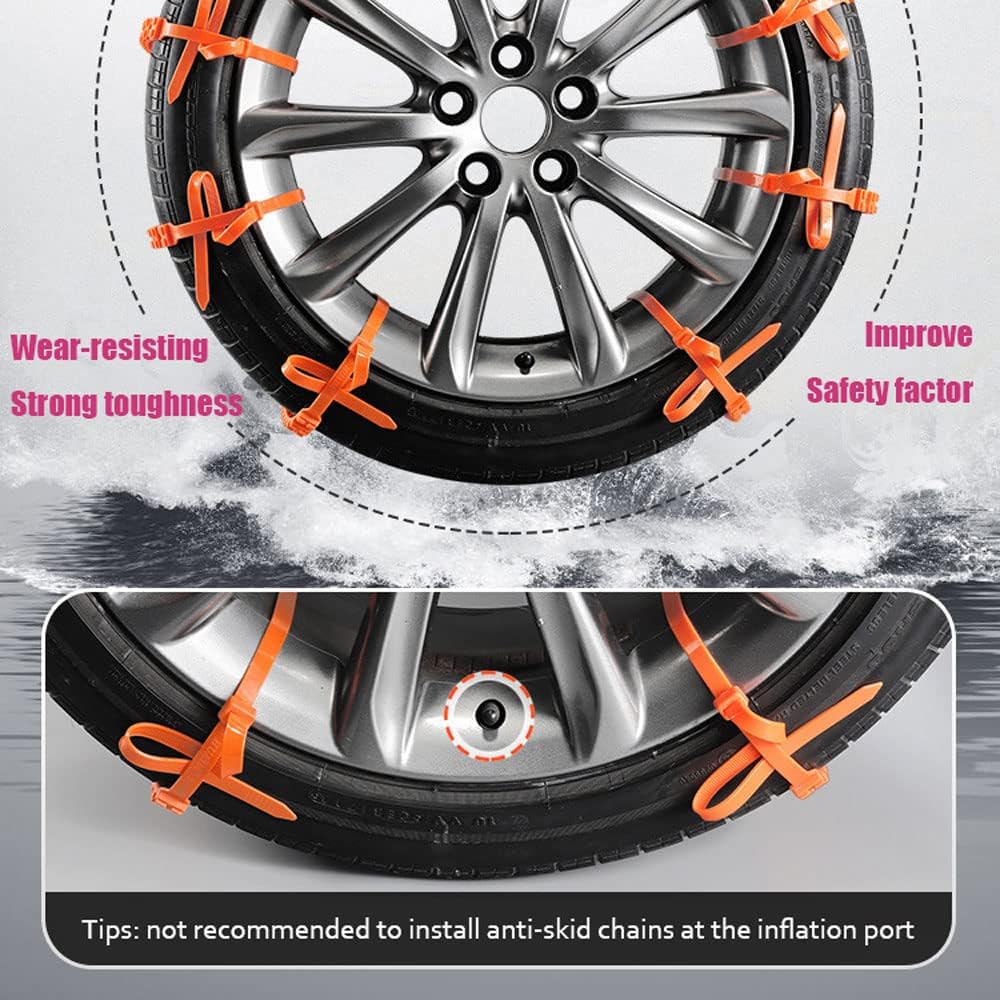 Reusable Car Snow Chains | Universal Adjustable Emergency Snow Tire Chain for Cars