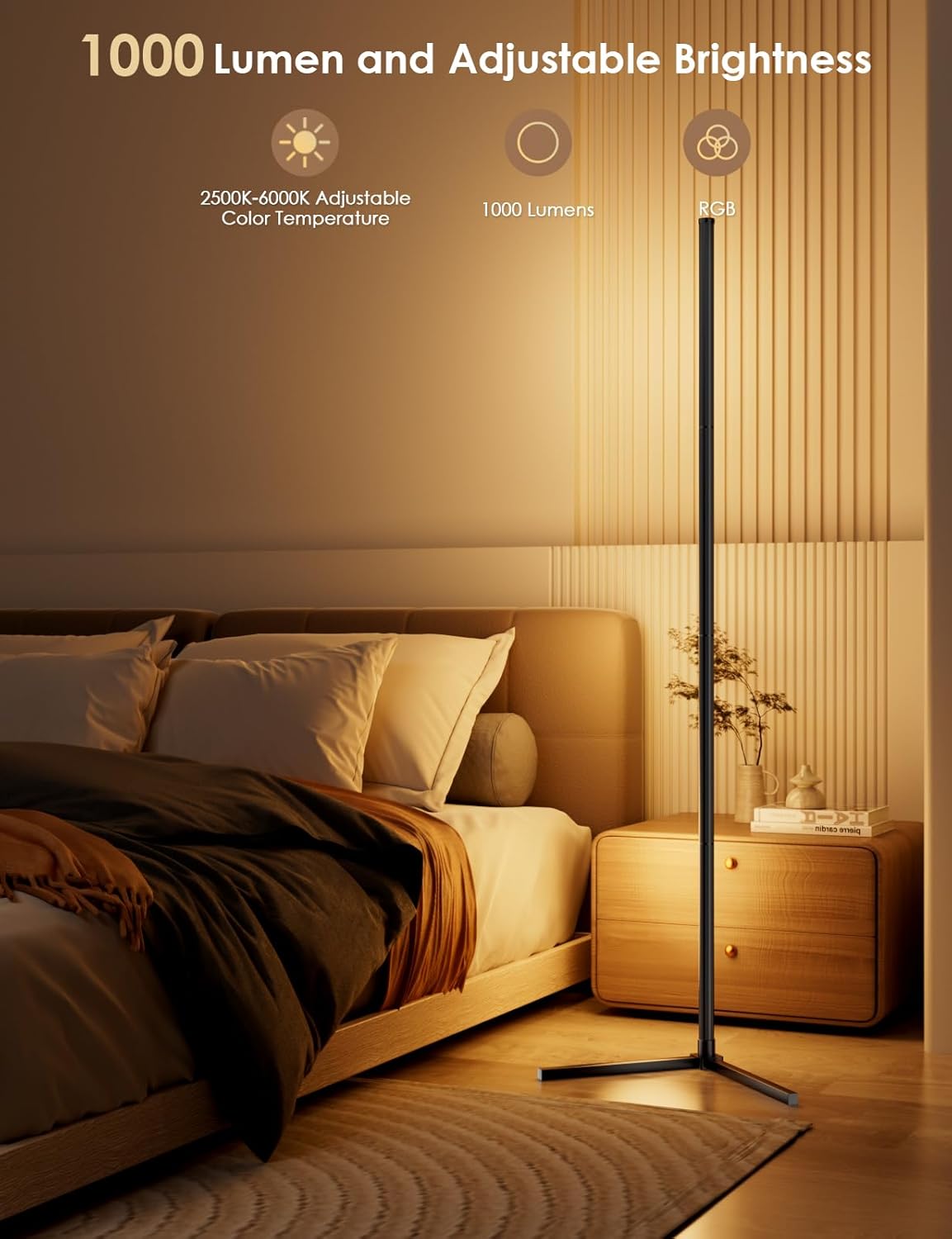 Modern Stand Floor Lamp with Music Sync