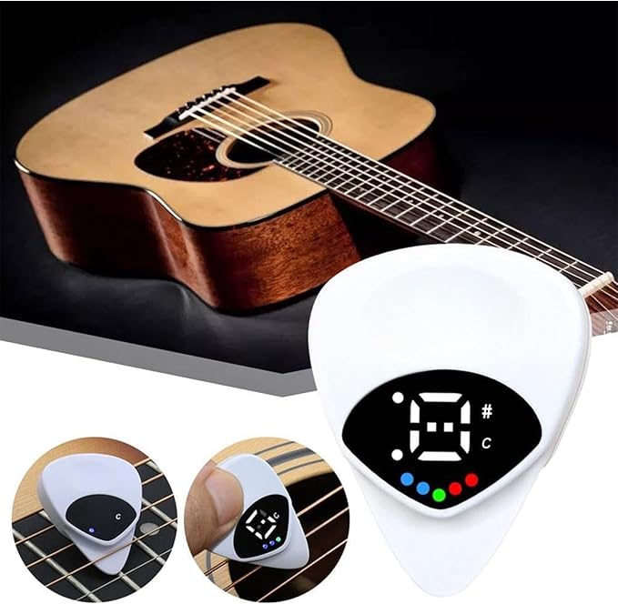 2-in-1 Guitar Tuner & Pick – Multifunctional Guitar Accessory