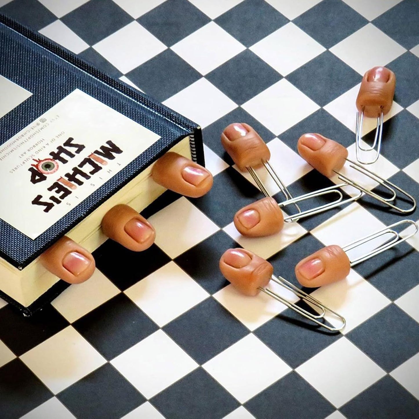 Creepy Finger Bookmarks – Fun Paperclip Bookmark Set | Resin Finger Clips for Halloween