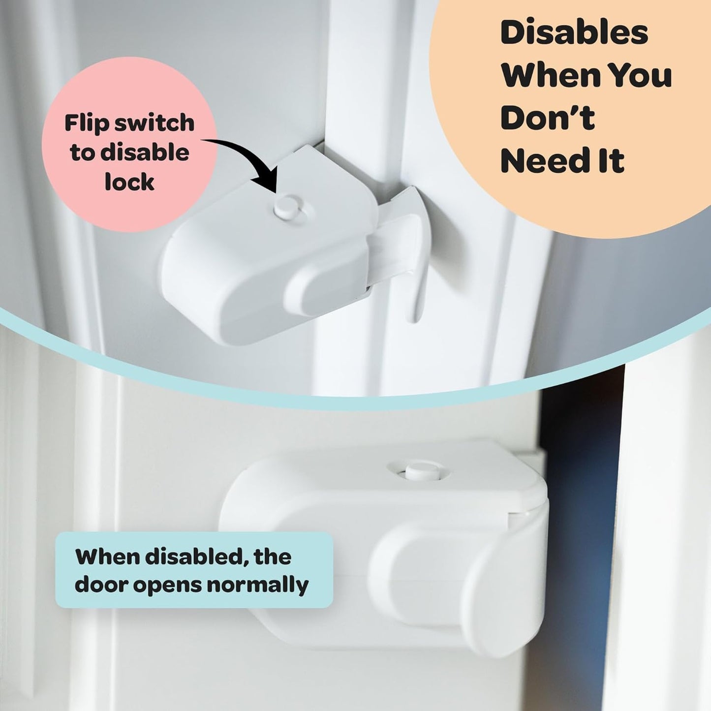 Snap-On Childproof Door Lock – No Tools or Adhesives Needed