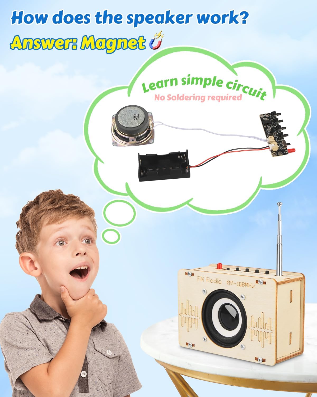 STEM DIY FM Radio Kit – Electronic Circuit Building Project for Kids & Teens