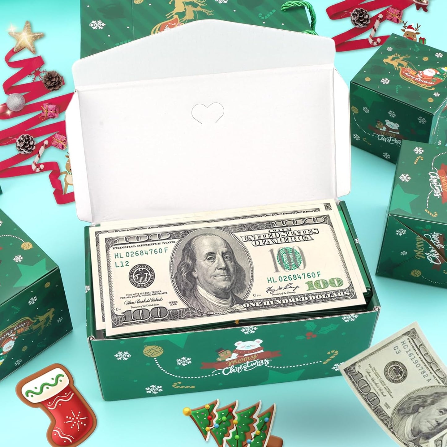 12pcs Surprise Gift Box Explosion, Merry Christmas Folding Bouncing Envelope