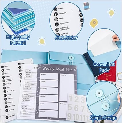 Expandable File Organizer – Fits A4/8.5x11 Documents | Portable Document Storage