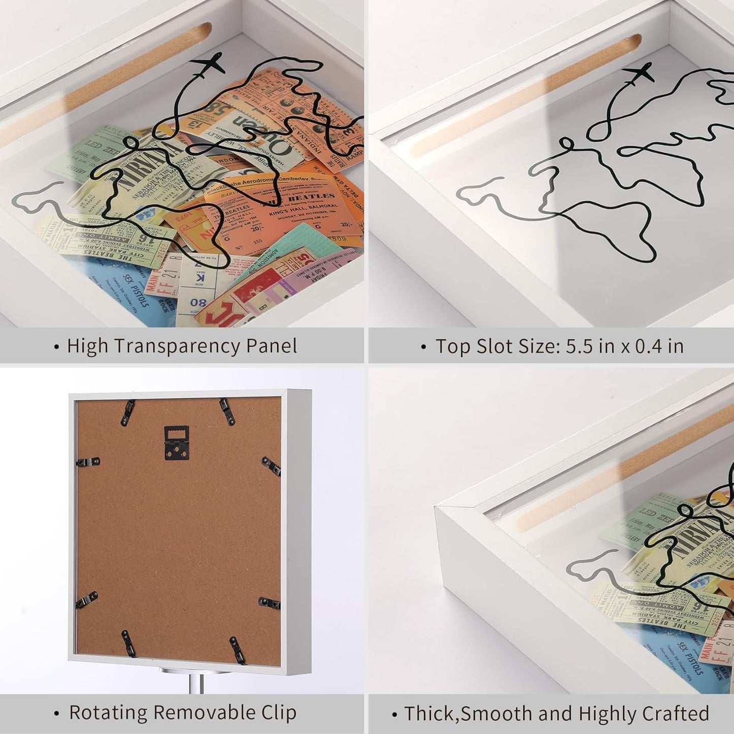 Travel Adventure Memory Shadow Box – Concert & Ticket Keepsake Display