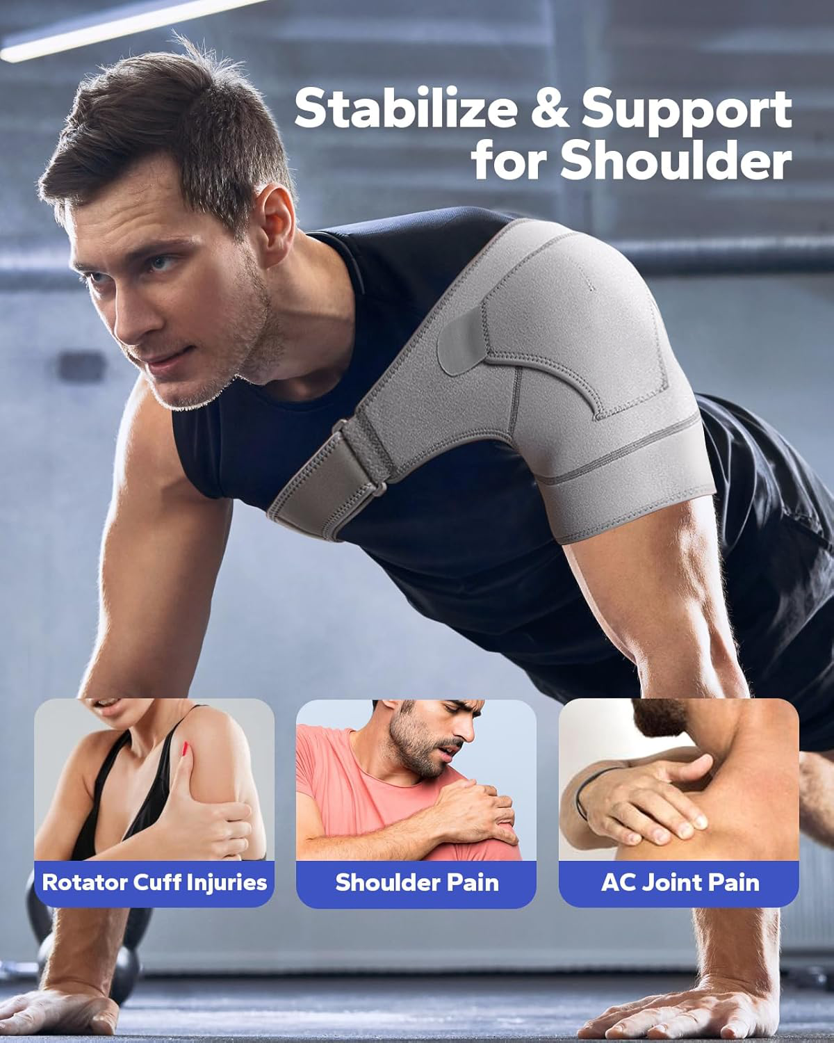 Shoulder Support Brace – Adjustable with Ice Pack Pocket
