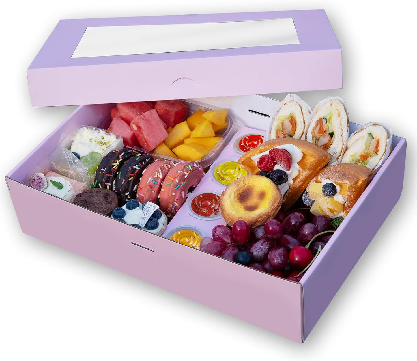 10-Pack Kraft Paper Pastry Boxes with Lids Leak-Proof, Microwave Safe, Stackable