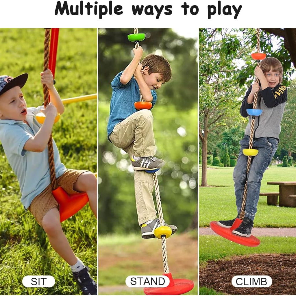 6FT Multicolor Climbing Rope Swing – Fun Outdoor Ninja Warrior Training Equipment for Kids