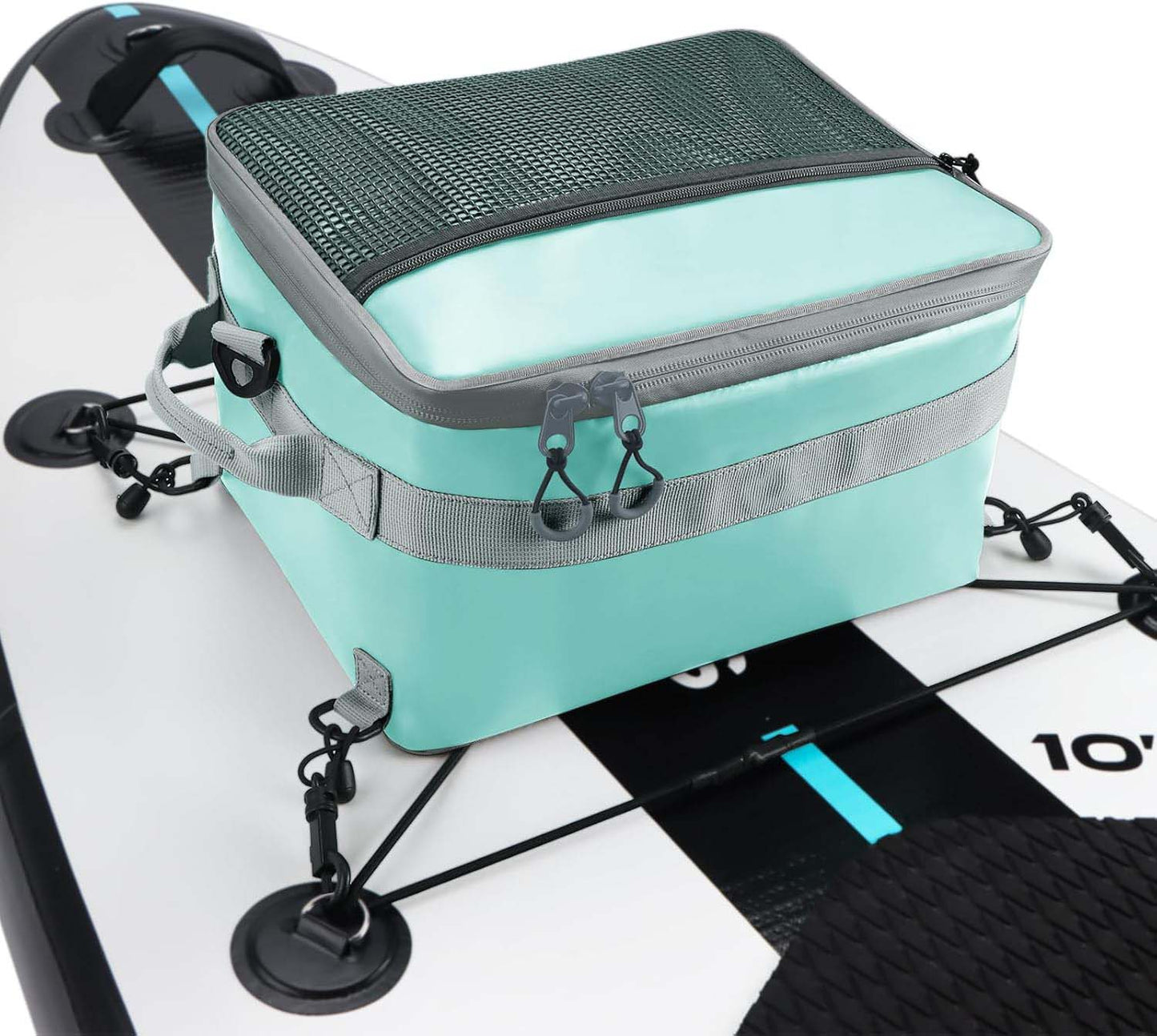 Waterproof Paddleboard Cooler – Durable PVC SUP Cooler Deck Bag with Mesh Top Pocket