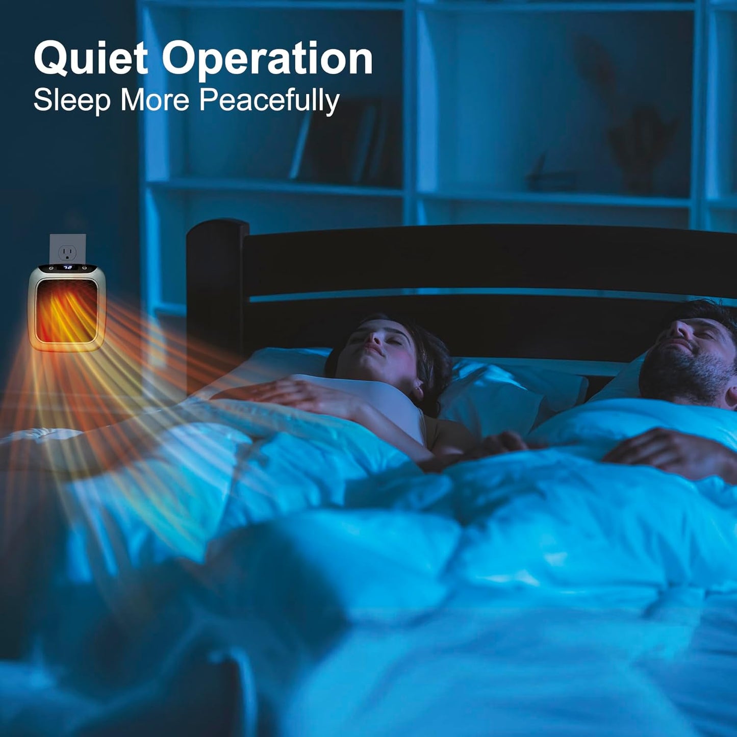 Wall Outlet Small Space Heater – 800W Ceramic Mini Heater with Thermostat