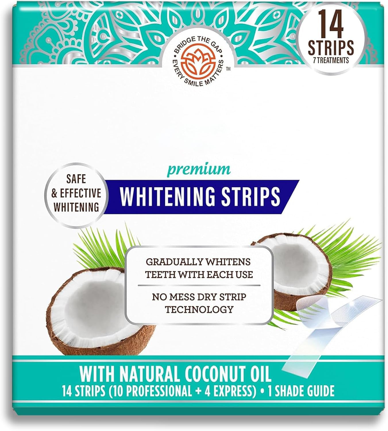 Teeth Whitening Strips – 7-Day Treatment with Non-Slip Dry Strip Technology