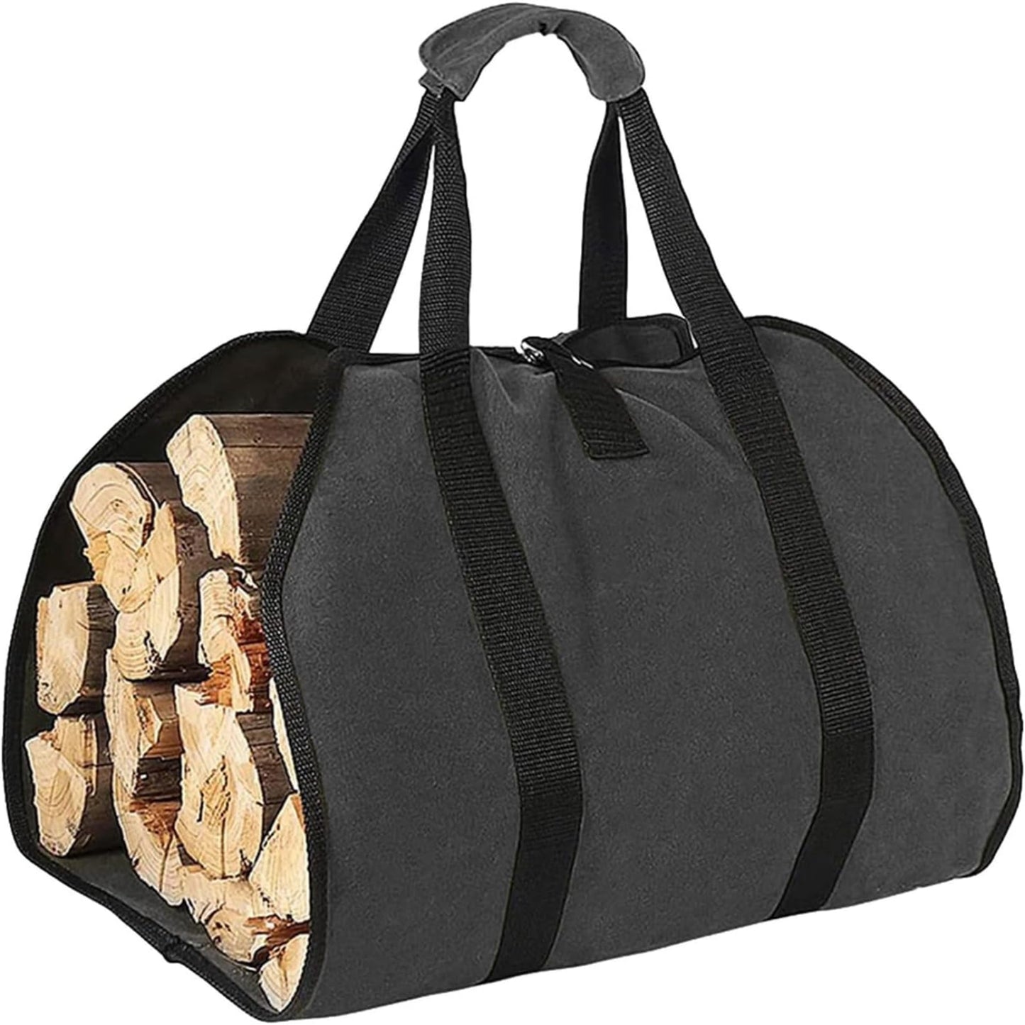 Waterproof Firewood Storage Bag – Waxed Canvas Log Carrier with Handles for Outdoor Camping & Trips